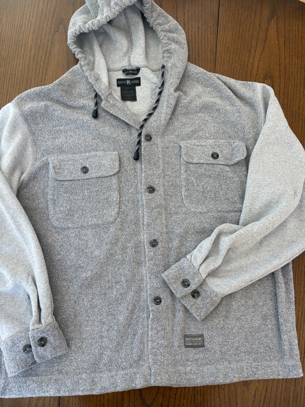 Roots Men's Hooded Button-Up Jacket - Gray